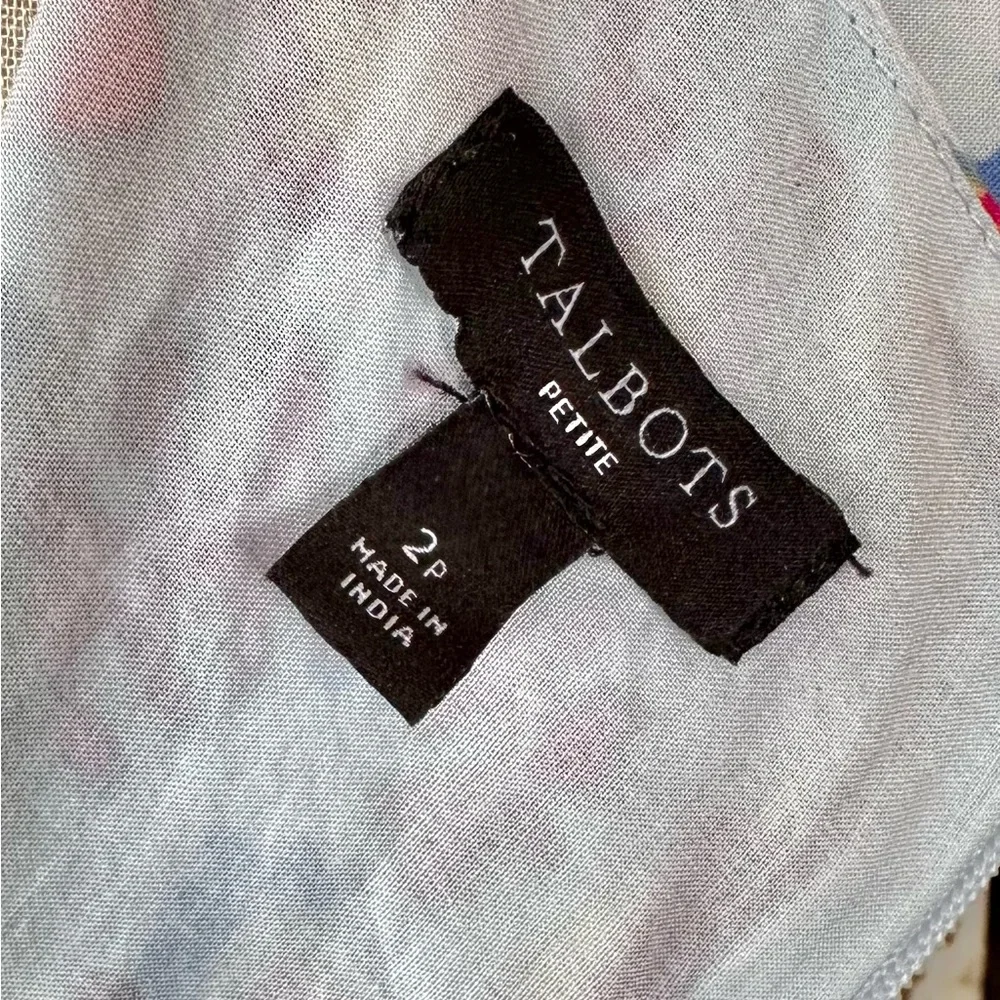 Talbots 2 Petite Floral Cotton Maxi Dress Sleeveless Scoop Neck Belted - Picture 7 of 8